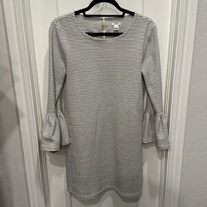 J. Crew Black and White Striped Dress